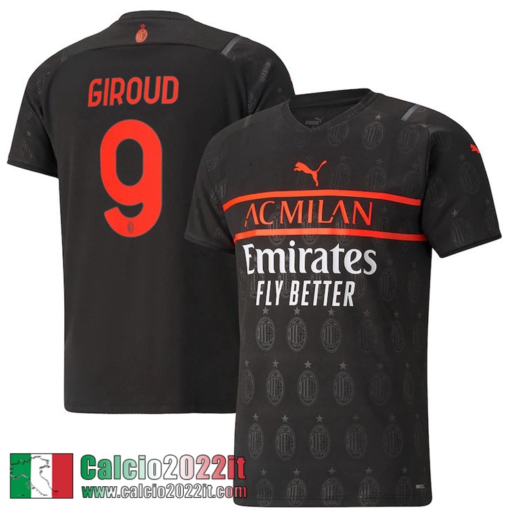 Terza AC Milan Maglia Calcio Uomo Giroud 9 2021 2022