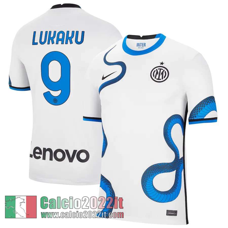 Seconda Inter Milan Maglia Calcio Uomo # Lukaku 9 2021 2022